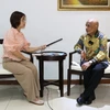 Ông Veeramalla Anjaiah trao đổi với phóng viên TTXVN tại Jakarta. (Ảnh: Hữu Chiến/TTXVN)