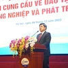 Thứ trưởng Bộ Nông nghiệp và Phát triển Nông thôn Trần Thanh Nam phát biểu tại Hội nghị/Hội chợ. (Ảnh: Bích Hồng/Bnews/TTXVN)