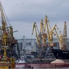 Khu cảng ngũ cốc - nơi Ukraine vận chuyển lúa mỳ theo thỏa thuận ngũ cốc hiện có với Nga, tại cảng ở Odessa của Ukraine, ngày 10/4 năm nay. (Nguồn: Reuters)