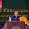 Thủ tướng Campuchia Hun Manet phát biểu tại Lễ kỷ niệm 25 năm Ngày kết thúc nội chiến, ngày 29/12/2023.( Ảnh: AKP/TTXVN phát)