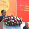 Phó Thủ tướng Chính phủ Trần Lưu Quang phát biểu chỉ đạo tại Diễn đàn Doanh nghiệp Việt Nam-Ấn Độ. (Ảnh: Ngọc Thúy/TTXVN)