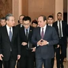 Tổng thống Ai Cập Abdel Fattah El-Sisi tiếp Ngoại trưởng Trung Quốc Vương Nghị tại Cairo. (Nguồn: arabnews)