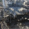 Cảnh đổ nát sau cuộc không kích của Israel ở thành phố Rafah, Dải Gaza ngày 22/2 vừa qua. (Ảnh: THX/TTXVN)