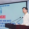 Bí thư Trung ương Đoàn, Chủ tịch Trung ương Hội sinh viên Việt Nam Nguyễn Minh Triết, phát biểu tại Hội nghị. (Ảnh: TTXVN phát)