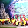 Chương trình nghệ thuật đặc biệt "Hà Giang-hội tụ những sắc màu," tại khai mạc Lễ hội Văn hóa, Du lịch, Ẩm thực Quốc tế-Hà Giang lần thứ nhất. (Ảnh: Minh Tâm/TTXVN)