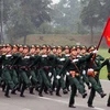 Các lực lượng Bộ đội tham gia tập luyện chuẩn bị cho Lễ diễu binh, diễu hành nhân kỷ niệm 70 năm Chiến thắng Điện Biên Phủ. (Ảnh: Trọng Đức/TTXVN)