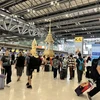 Sân bay Suvarnabhumi tấp nập khách qua lại sáng 9/3 vừa qua. (Ảnh Đỗ Sinh/TTXVN)