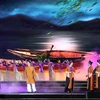 Một tiết mục Ví, Giặm đặc sắc được biểu diễn tại đêm khai mạc Festival Dân ca Ví, Giặm Nghệ Tĩnh 2023. (Ảnh: Văn Tý/TTXVN)