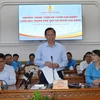 Chủ tịch UBND TP Hồ Chí Minh Phan Văn Mãi phát biểu tại buổi gặp gỡ. (Ảnh: Thanh Vũ/TTXVN)