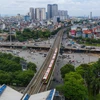 Tuyến đường sắt đô thị Nhổn-ga Hà Nội. (Ảnh: Tuấn Anh/TTXVN)