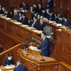 Thủ tướng Nhật Bản Fumio Kishida phát biểu tại một phiên họp Hạ viện Nhật Bản ở Tokyo. (Ảnh: Kyodo/TTXVN)