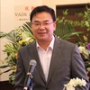 Đại sứ Phạm Quang Hiệu phát biểu chúc mừng Hiệp hội Chuyển đổi số Việt Nam-Nhật Bản. (Ảnh: Phạm Tuân/TTXVN)