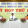 Lãnh đạo HĐND tỉnh Tây Ninh chủ trì kỳ họp. (Ảnh: Minh Phú/TTXVN)