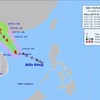 Hướng và đường đi của bão số 2, chiều 21/7/2024). (Ảnh: TTXVN phát)