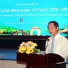 Ông Hoàng Nam, Phó Chủ tịch UBND tỉnh Quảng Trị phát biểu tại hội thảo. (Ảnh: Nguyên Linh/TTXVN)