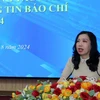 Thứ trưởng Bộ Ngoại giao Lê Thị Thu Hằng trao đổi tại Hội nghị. (Ảnh: Lê Sen/TTXVN)