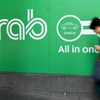 Biểu tượng Grab tại văn phòng ở Singapore. (Ảnh: AFP/TTXVN)