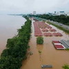 Mực nước sông Mekong ngày 13/9 tại công viên Donchan, thủ đô Vientiane của Lào. Ảnh: Đỗ Bá Thành/TTXVN)