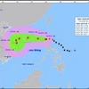 Hướng di chuyển của bão Trami. (Nguồn: Trung tâm Dự báo Khí tượng Thủy văn Quốc gia)