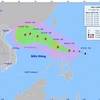 Hướng di chuyển của bão số 8 lúc 14 giờ, ngày 10/11. (Nguồn: Trung tâm Dự báo Khí tượng Thủy văn Quốc gia)