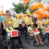 Thủ tướng Nguyễn Tấn Dũng tham dự Chương trình đi bộ từ thiện vì người khuyết tật. (Ảnh: Đức Tám/TTXVN)