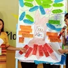 Trẻ em tại Diễn đàn trẻ em quốc gia nói về phòng chống tình trạng tảo hôn và lao động trẻ em. (Ảnh: Nguyễn Thủy/TTXVN)
