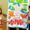 Trẻ em gái nói về việc phòng chống tình trạng tảo hôn và lao động trẻ em. (Ảnh: Nguyễn Thủy/TTXVN) 