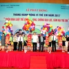 Lễ phát động tháng hành động vì trẻ em năm 2017. (Ảnh: PV/Vietnam+)
