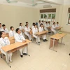 Các ứng viên học tiếng Nhật trước khi sang Nhật Bản làm điều dưỡng. (Ảnh minh họa: Anh Tuấn/TTXVN)