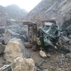 Hiện trường vụ tai nạn sập mỏ đá ở núi Hang Cá, Thanh Hóa. (Ảnh: Hưng-Tư/TTXVN)
