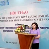 Thứ trưởng Bộ Lao động-Thương binh và Xã hội Nguyễn Thị Hà phát biểu tại hội thảo. (Ảnh: PV/Vietnam+)