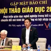 Thứ trưởng Bộ Lao động-Thương binh và Xã hội Lê Quân phát biểu tại họp báo. (Ảnh: PV/Vietnam+)