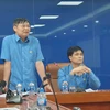 Lãnh đạo Tổng Liên đoàn Lao động Việt Nam trao đổi thông tin về trường Đại học Tôn Đức Thắng. (Ảnh: PV/Vietnam+)