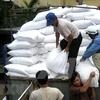 Vận chuyển gạo cứu trợ cho người dân. (Ảnh minh hoạ: Thái Sơn/TTXVN)
