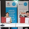 Ký kết chương trình hợp tác giữa UNICEF Việt Nam và Tổ chức STEAM for Vietnam Foundation. (Ảnh: PV/Vietnam+)