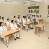 Lớp học tiếng Nhật của các điều dưỡng viên trước khi sang Nhật làm việc. (Ảnh minh họa: Anh Tuấn/TTXVN)