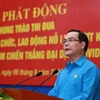Chủ tịch Tổng Liên đoàn Lao động Việt Nam Nguyễn Đình Khang kêu gọi “mỗi công đoàn cơ sở là một pháo đài, là mái nhà bình yên”. (Ảnh: PV/Vietnam+)