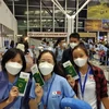 Lao động Việt Nam lên đường đi làm việc ở Nhật Bản. (Ảnh: PV/Vietnam+)