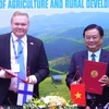 Ký kết bản ghi nhớ về hợp tác nông nghiệp giữa Việt Nam và Phần Lan. (Ảnh: PV/Vietnam+)