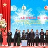 Lễ phát động Tháng Công nhân và Tháng hành động về An toàn, vệ sinh lao động năm 2023. (Ảnh: PV/Vietnam+)