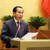 Chủ nhiệm Ủy ban Tài chính, Ngân sách của Quốc hội Lê Quang Mạnh phát biểu. (Ảnh: TTXVN)