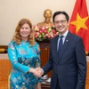 Bà Silvia Danailov trình thư ủy nhiệm với Thứ trưởng Bộ ngoại giao Đỗ Hùng Việt. (Ảnh: UNICEF Việt Nam)