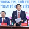 Ông Nguyễn Hữu Dũng, Phó Chủ tịch Ủy ban Trung ương Mặt trận Tổ quốc Việt Nam phát biểu tại họp báo. (Ảnh: Minh Đức/TTXVN)