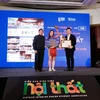 Bạn Lê Thiên An-sinh viên Trường Đại học kiến trúc Thành phố Hồ Chí Minh đạt giải Nhất cuộc thi về thiết kế cho sinh viên. (Ảnh: Minh Hiếu/Vietnam+)