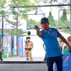 Vận động viên Nguyễn Văn Dũng "đánh rơi" huy chương vàng trong trận chung kết "căng não" với người Thái. (Ảnh: Minh Hiếu/Vietnam+)