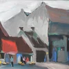 'Một góc phố Hải Phòng' qua góc nhìn của họa sỹ Nguyễn Quốc Thái. (Ảnh: BTC)