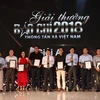 Ban tổ chức Giải thưởng Báo chí Thông tấn xã Việt Nam năm 2018 đã trao 7 giải A cho các tập thể tác giả, tác giả có tác phẩm xuất sắc. (Ảnh: Mai Anh/Vietnam+)