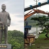 Bức tượng ông Ôn Gia Bảo ở Đài Loan nhanh chóng bị dỡ bỏ và thay bằng một cây thông (Nguồn: Shanghaiiist)