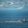 Tàu USS Florida di chuyển vào cảng ở Gibraltar (Nguồn: The Sun)