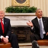 Ông Trump gặp ông Obama tại Nhà Trắng lần đầu sau cuộc bầu cử tổng thống. (Nguồn: Daily Mail)